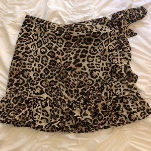 Wrap Tie Cheetah Skirt